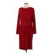 Vida Casual Dress - Sheath Crew Neck Long sleeves: Burgundy Print Dresses - Women's Size Medium