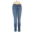 FRAME Denim Jeggings - High Rise Skinny Leg Boyfriend: Blue Bottoms - Women's Size 29 - Sandwash