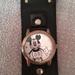 Disney Accessories | Disney Parks Mickey Mouse 28 Limited Release Black Leather Band Wrist Watch | Color: Silver | Size: Os