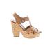 Dolce Vita Heels: Tan Solid Shoes - Women's Size 9 1/2 - Open Toe