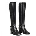 Gucci Shoes | Gucci Knee High Boot With Gold Chain & Logo Detail Size 35.5 | Color: Black | Size: 35.5