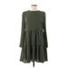 ASOS Casual Dress - Mini Crew Neck Long sleeves: Green Print Dresses - Women's Size 6