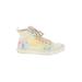 Dolce Vita Sneakers: Yellow Print Shoes - Women's Size 7 1/2 - Round Toe