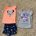 Disney Matching Sets | Barely Worn/Euc 24m Disney Minnie Mouse Blouse/Shorts Set & Puppy Dog Pals Tee | Color: Blue/Pink | Size: 24mb