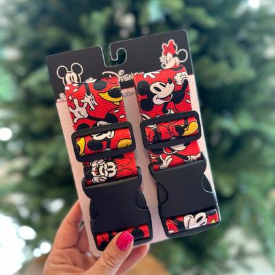 Disney Storage & Organization | Disney Mickey Mouse Luggage Straps Disneyland World Travel Luggage Suitcase | Color: Pink | Size: Os