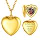 FOCALOOK Gold Locket for Women Customised Heart Photo Necklace 14k Gold Plated Sterling Silver Lockets that Hold Picture 16"
