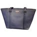 Kate Spade Bags | Kate Spade Blue Crosshatch Saffiano Leather Large Newbury Lane Jules Tote Bag | Color: Blue/Gold | Size: 16.5"W X 9.5"H X 5.25"D