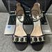 Michael Kors Shoes | Micheal Kors Black Ankle Strap Heeled Sandal Size: 8.5m | Color: Black/Silver | Size: 8.5