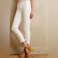 Anthropologie Jeans | Anthropologie Pilcro And The Letterpress Ivory Stet Slim Ankle Denim Jeans 25 | Color: Cream/White | Size: 25