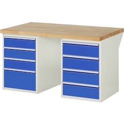 PROREGAL Werkbank Serie 7000 - Modell 7820 | HxBxT 84x150x90cm | 8x Schublade | Schubladenmaße 3x150 + 4x180 + 1x270mm Image