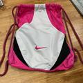 Nike Bags | Nike Nylon Drawstring Backpack | Color: Pink/Silver | Size: Os