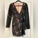 Lilly Pulitzer Dresses | Lilly Pulitzer Black Lace Wrap Skort Mini Dress-Size S-Gorgeous! | Color: Black/Tan | Size: S