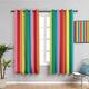 LTHCELE Blackout Curtains for Bedroom - Color line rainbow fashion - 3D Print Pattern Eyelet ​Thermal Insulated - 110 x 96 inch - 90% Blackout Curtains for Kids Boys Girls Playroom