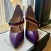 Gucci Shoes | New Gucci Sylvie Logo Web Stripe Mary Jane Buckle Purple Leather Pumps Us 6.5 | Color: Purple | Size: 6.5