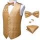 Men's Suit Vest Formal Dress Golden Wedding Suit Vest Formal Business Men's Vest Vest Suit Bow Tie Suit (Color : Gold, Size : XL)