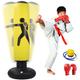 MEYDLL Children's Punch Bag, Inflatable Punch Bag, 160 cm Standing Punch Bag with Air Pump and Boxing Gloves for Karate Kickboxing, Training Equipment, Gift for Boys Girls (Yellow)