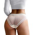 CBLdF Underwear Women Mesh Lace Briefs Women'S Underwear Dot Woman S-Xxl Plus Size Lingerie For Woman-White-Xxl-1Pc