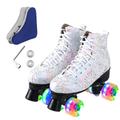 Ugboiu Roller Skates for Men and Women, Derby Roller Skates with 4 Shiny Wheel, Classic Double-Row Roller Skates for Indoor and Outdoor