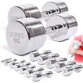 C.P.Sports chrome dumbbells 0.5, 1.0, 1.5, 2.0, 2.5, 3.0, 4.0, 5.0, 6.0, 7.0, 8.0, 9.0, 10 kg. Short dumbbell pairs, dumbbell set, chrome dumbbells, dumbbell stand, 2 x 2,5 KG