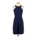 Madewell Casual Dress High Neck Sleeveless: Blue Solid Dresses - Women's Size 0