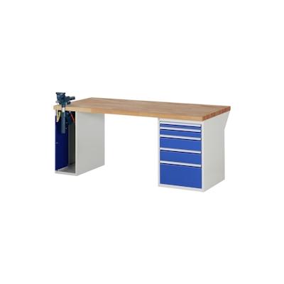 PROREGAL Werkbank Serie 7000 - Modell 7511 | HxBxT 84x200x90cm | 5x Schublade + 1x Schrank | Schubladenmaße 1x60 + 1x90 + 2x150 + 1x270mm Image