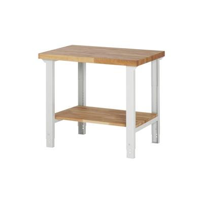 PROREGAL Werkbank Serie 7000 - Modell 7000 | HxBxT 79-114x100x70cm | mit Ablageboden | Lichtgrau | Arbeitstisch Werktisch Image
