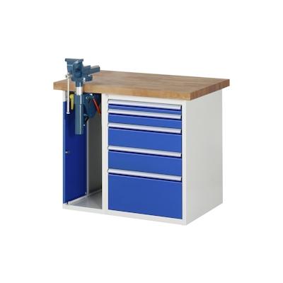 PROREGAL Werkbank Serie 7000 - Modell 7511 | HxBxT 84x100x70cm | 5x Schublade + 1x Schrank | Schubladenmaße 1x60 + 1x90 + 2x150 + 1x270mm Image