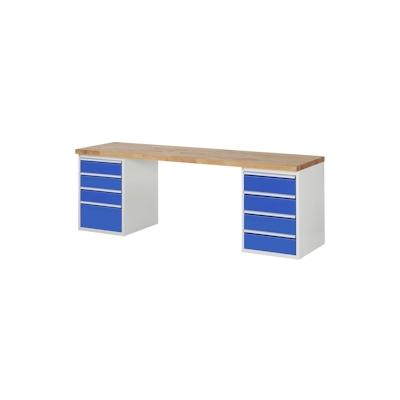 PROREGAL Werkbank Serie 7000 - Modell 7820 | HxBxT 84x250x70cm | 8x Schublade | Schubladenmaße 3x150 + 4x180 + 1x270mm Image
