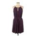 Banana Republic Factory Store Casual Dress - Mini Keyhole Sleeveless: Purple Dresses - Women's Size Medium Petite