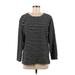 Style&Co Pullover Sweater: Black Color Block Tops - Women's Size Medium