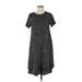 Lularoe Casual Dress - Midi Crew Neck Short sleeves: Gray Dresses - Women's Size Small