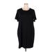 Jessica Holbrook Casual Dress - Mini Crew Neck Short sleeves: Black Dresses - Women's Size 2X