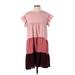 Shein Casual Dress - Mini Crew Neck Short sleeves: Pink Print Dresses - Women's Size Small