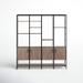 Joss & Main Zona 90" H 82" W Etagere Bookcase, Metal in Black/Brown | 90 H x 82 W x 16.5 D in | Wayfair ACA2B2F917464905B0060B08CDC53965