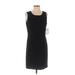 Casual Dress - Mini Scoop Neck Sleeveless: Black Print Dresses - New - Women's Size 6 Petite