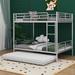 Alysin Full over Full Standard Bunk Bed w/ Trundle by Isabelle & Max™ Metal in Gray | 65.3 H x 56.4 W x 78 D in | Wayfair