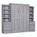 Red Barrel Studio® Mangeram Solid Wood+MDF Murphy Storage Bed Wood in Brown/Gray | 85.2 H x 75.2 W x 101.4 D in | Wayfair