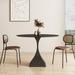 Orren Ellis Round rock plate dining table home modern simple dining table & chair combination in Black | 29.52 H x 47.24 W x 47.24 D in | Wayfair