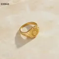 SOMMAR-Bague de tempérament en plaqué or pour femme et homme bijoux de haute qualité taille 6 7