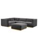 Conjure Channel Tufted Performance Velvet 5-Piece Sectional - East End Imports EEI-5852-GLD-GRY