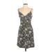 H&M L.O.G.G. Casual Dress Plunge Sleeveless: Gray Print Dresses - Women's Size 10