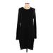 Workshop Republic Clothing Casual Dress - Sweater Dress: Black Solid Dresses - Women's Size Large
