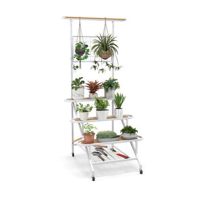 Costway 4-Tier Hanging Plant Stand with Hanging Bar