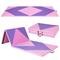 Costway 4-Panel PU Leather Folding Exercise Gym Mat with Hook and Loop Fasteners-Pink & Purple