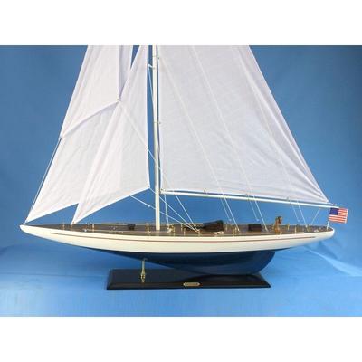 Wooden Enterprise Model Sailboat Decoration 60" - 43" L x 7" W x 60" H