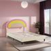 Full Size Upholstered Platform Bed w/ Rainbow Shaped, LED Light Strips