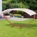 Outsunny Outdoor Hammock, Heavy Duty Wooden Frame, Sun Shade Canopy