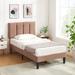 Javlergo Velvet Upholstered Platform Bed Frame with Adjustable Headboard