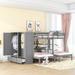 Full-Over-Twin-Twin Bunk Bed with Shelves, Wardrobe, and Storage Solutions - Space-Saving Furniture for Growing Families