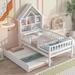 Twin Size House-Shaped Headboard with Fence Guardrails and Trundle - Safe, Stylish, and Storage-Friendly